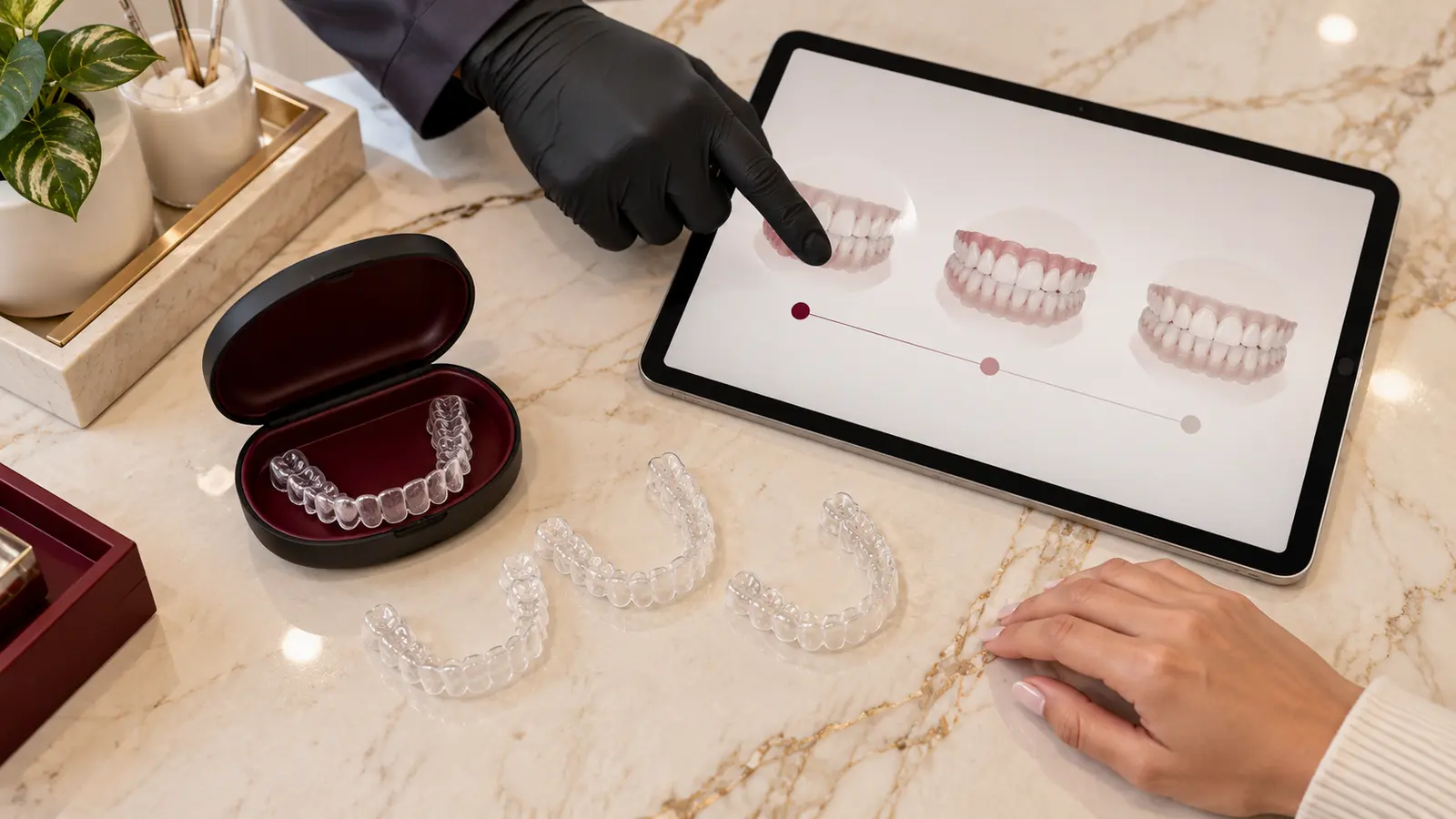 Planejamento ilustrativo das etapas que influenciam o valor do Invisalign
